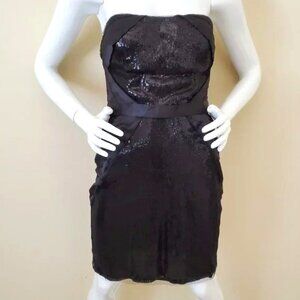 Feriani Couture Vintage Black Strapless Sequins Cocktail Dress SZ 4